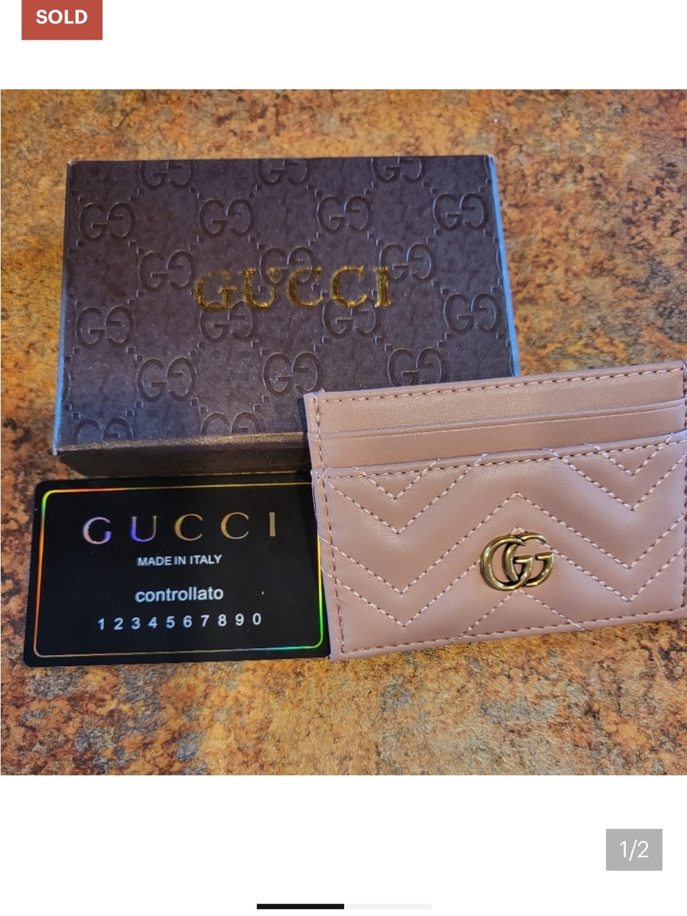 Burberry Blush Pink Quilted Leather Card Holder with Gold Hardware